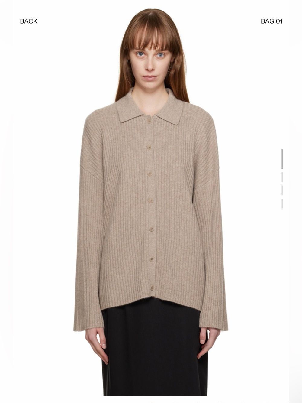 Reformation fantino taupe cashmere cardigan